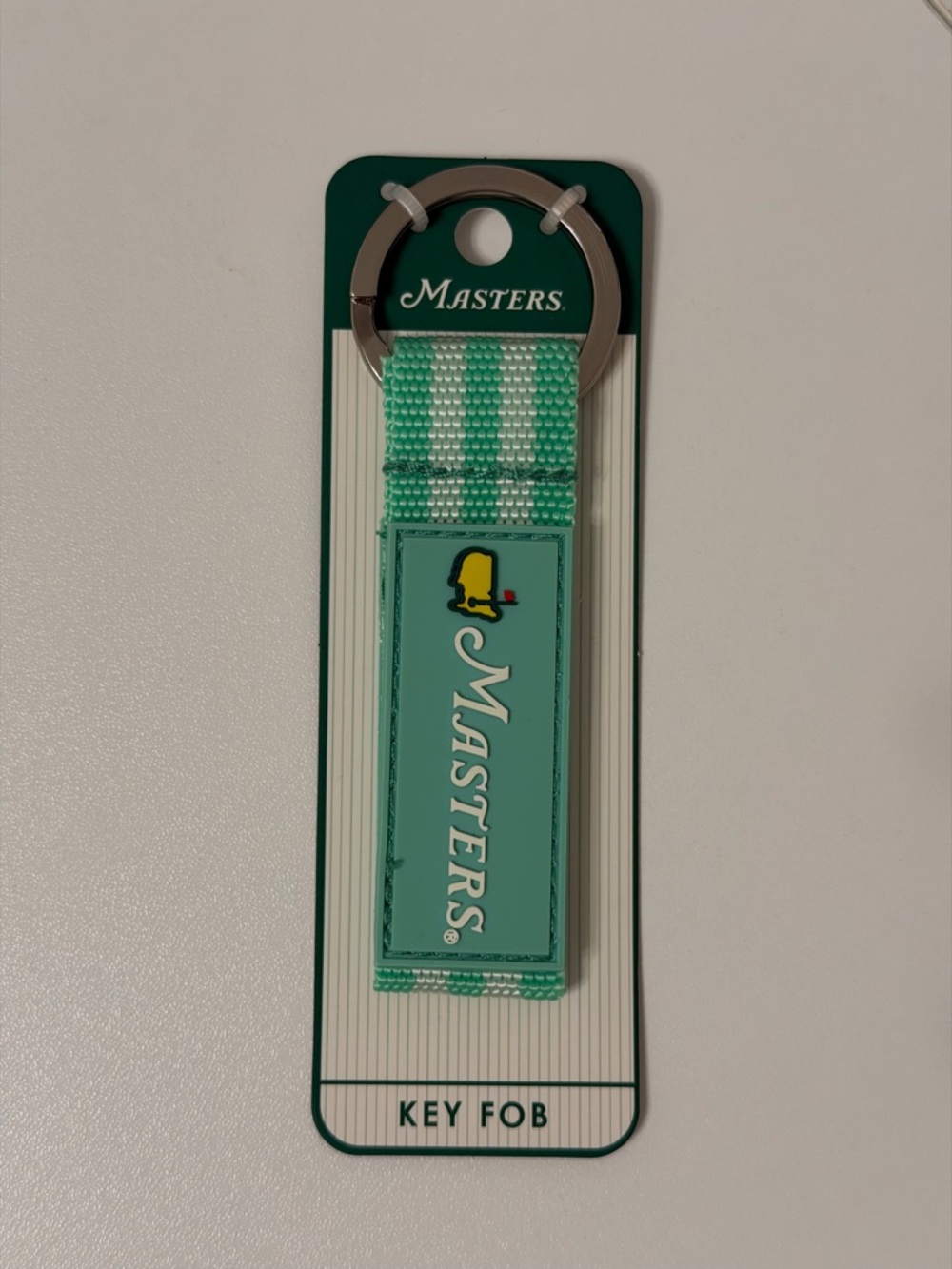 Masters Teal and Green Striped Key Fob